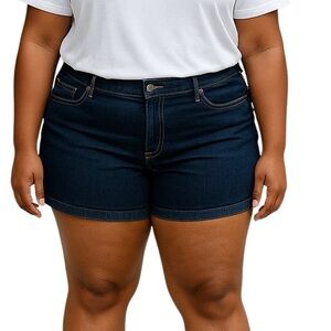 Levi’s Womens Shorts 18 Mid Rise Cuffed Stretch Summer Lightweight Blue Vacation